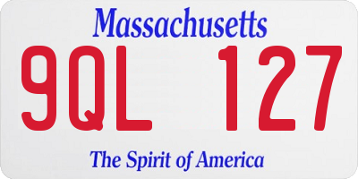 MA license plate 9QL127
