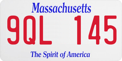 MA license plate 9QL145