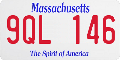 MA license plate 9QL146
