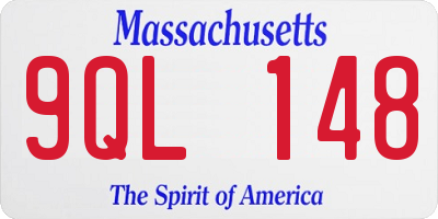 MA license plate 9QL148