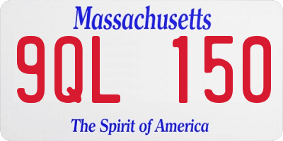 MA license plate 9QL150
