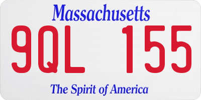MA license plate 9QL155