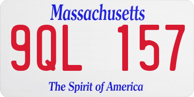 MA license plate 9QL157
