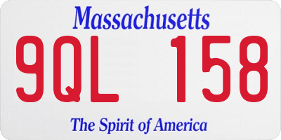 MA license plate 9QL158