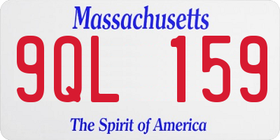 MA license plate 9QL159
