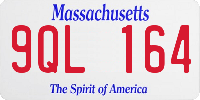MA license plate 9QL164