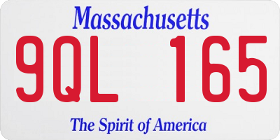 MA license plate 9QL165