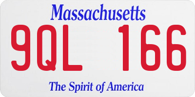 MA license plate 9QL166