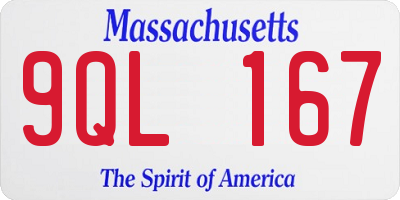 MA license plate 9QL167