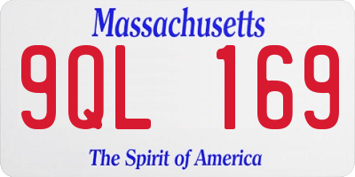 MA license plate 9QL169