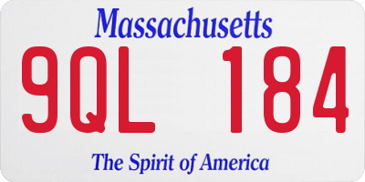 MA license plate 9QL184