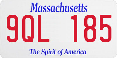 MA license plate 9QL185