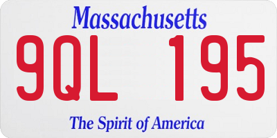 MA license plate 9QL195