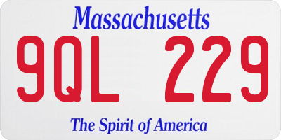 MA license plate 9QL229