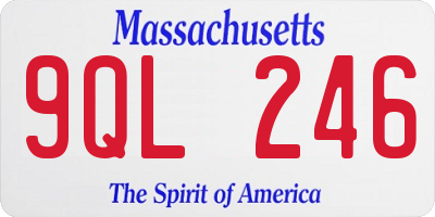 MA license plate 9QL246