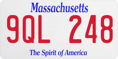 MA license plate 9QL248