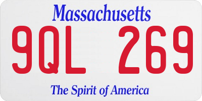 MA license plate 9QL269