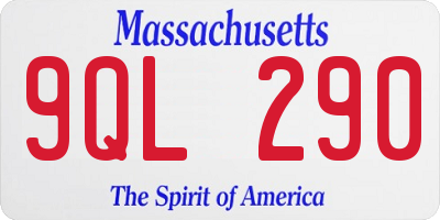 MA license plate 9QL290