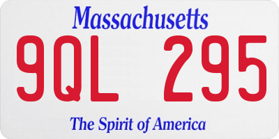 MA license plate 9QL295
