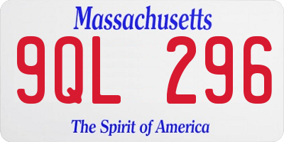 MA license plate 9QL296