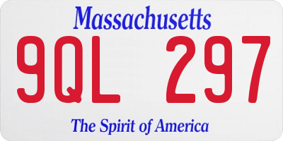 MA license plate 9QL297