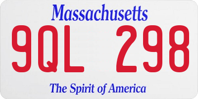 MA license plate 9QL298