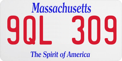 MA license plate 9QL309
