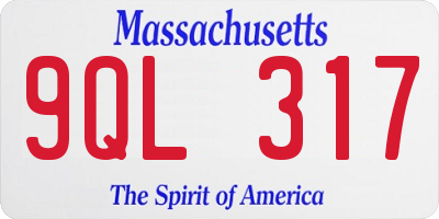 MA license plate 9QL317