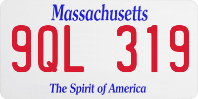 MA license plate 9QL319