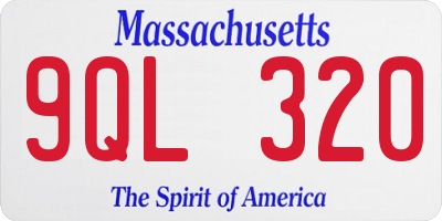 MA license plate 9QL320