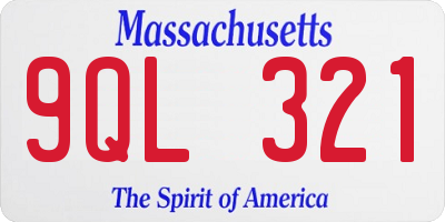 MA license plate 9QL321