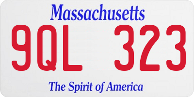 MA license plate 9QL323