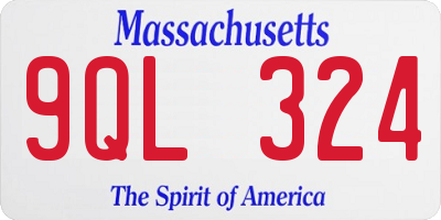MA license plate 9QL324