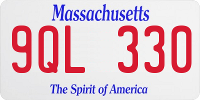 MA license plate 9QL330