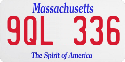 MA license plate 9QL336