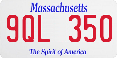 MA license plate 9QL350