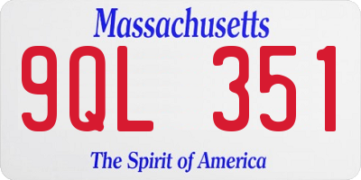 MA license plate 9QL351