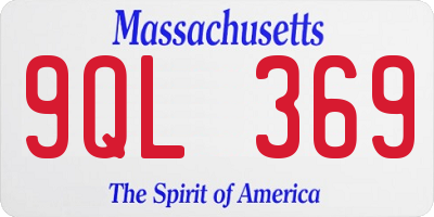 MA license plate 9QL369