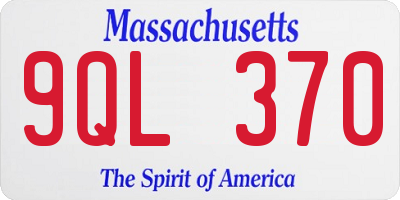 MA license plate 9QL370