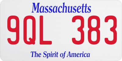 MA license plate 9QL383