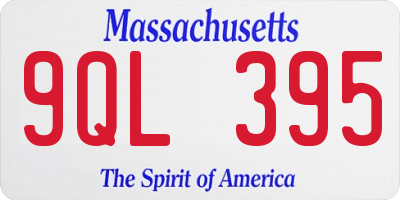 MA license plate 9QL395
