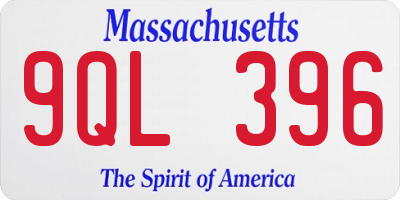 MA license plate 9QL396