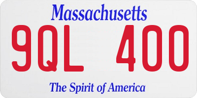 MA license plate 9QL400