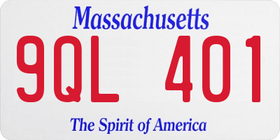 MA license plate 9QL401