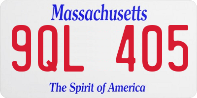 MA license plate 9QL405