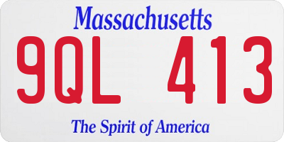 MA license plate 9QL413