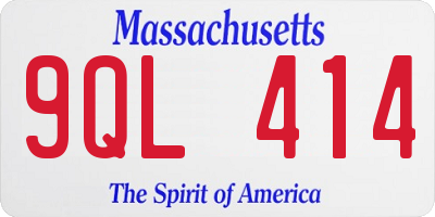 MA license plate 9QL414