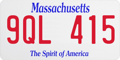 MA license plate 9QL415