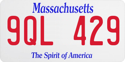 MA license plate 9QL429
