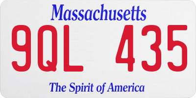 MA license plate 9QL435